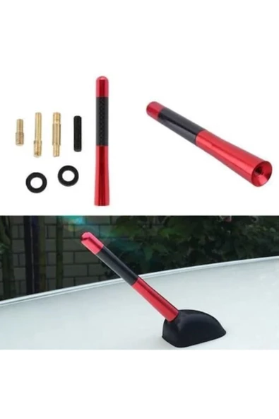 Teknotik Toyota Yaris Uyumlu Karbon Fiber Oto Radyo Anteni Çubuk Anten Kırmızı ürün görseli 1