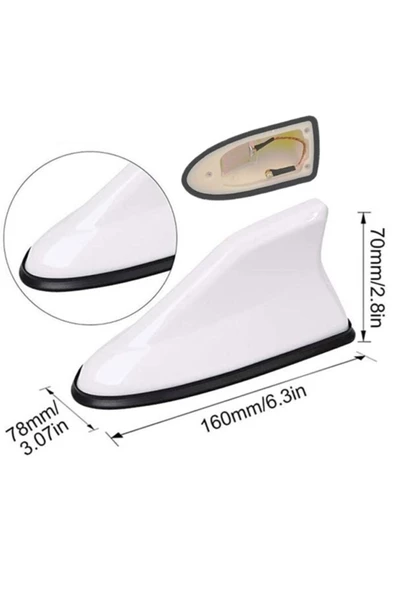 Teknotik Hyundai I30 2008-2011 Uyumlu Silikon Tabanlı Beyaz Köpekbalığı Balina Tavan Anteni - Resim 2