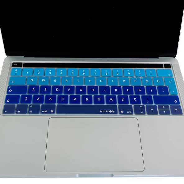 Macbook Pro Klavye Koruyucu (Türkçe Q) 13inç A1706 A1989 A2159-15inç A1707 A1990 ile Uyumlu Ombre - 3