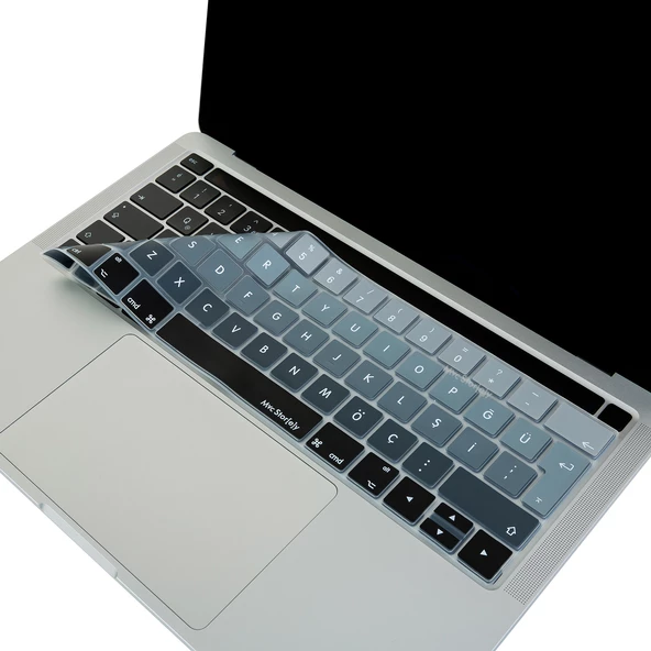 Macbook Pro Klavye Koruyucu (Türkçe Q) 13inç A1706 A1989 A2159-15inç A1707 A1990 ile Uyumlu Ombre - 4