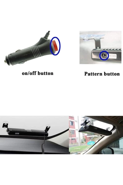 Teknotik Araç Içi Vantuzlu Kırmızı Mavi Çakar Led Lamba 12 Ledli - Resim 4