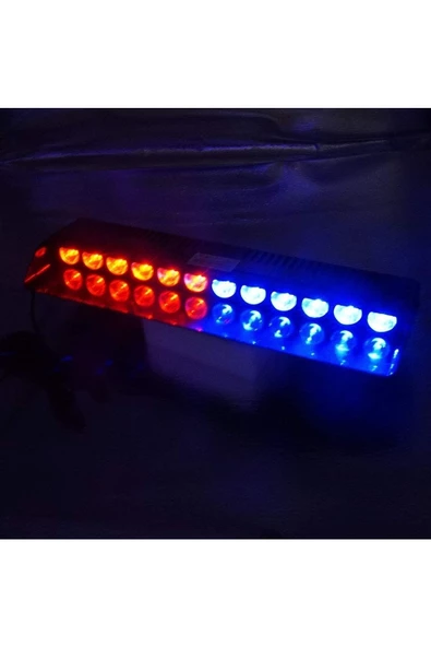 Teknotik Araç Içi Vantuzlu Kırmızı Mavi Çakar Led Lamba 12 Ledli - Resim 3