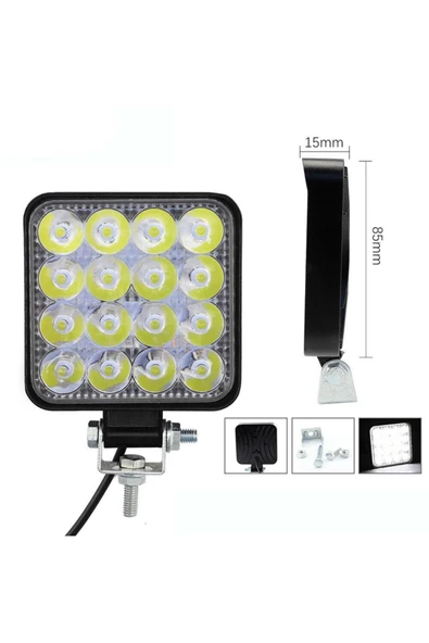 Teknotik Otoyol 35.9 uyumlu 16 Led Off Road Çalışma Ve Sis Lambası 48w 12-24v - Resim 2