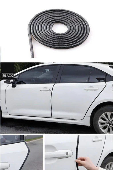 Teknotik Citroen C5 Oto Araç Kapı Koruma Fitili 5metre Parlak Siyah Renk