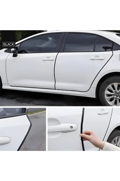 Teknotik Honda Civic FB7 Oto Araç Kapı Koruma Fitili 5metre Parlak Siyah Renk - Resim 2