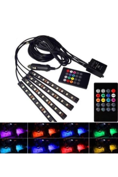 Teknotik Araç Içi Ayak Altı Led Sese Duyarlı Rgb 12 Led Kumandalı