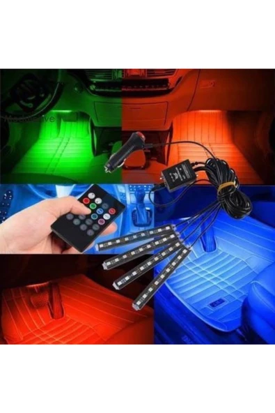 Teknotik Araç Içi Ayak Altı Led Sese Duyarlı Rgb 12 Led Kumandalı - 3