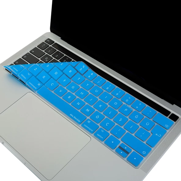 MacBook Pro Klavye Koruyucu Türkçe Q Silikon 13-15 inç Touch Bar Ultra İnce Yıkanabilir Kapak - 3