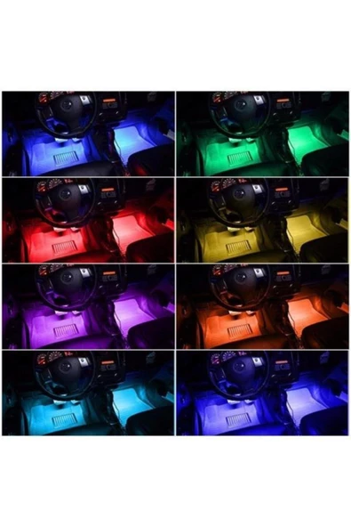 Teknotik Ayak Altı Üniversal Kumandalı 12 Ledli Sese Duyarlı Araç Içi Neon Led Aydınlatma - 3