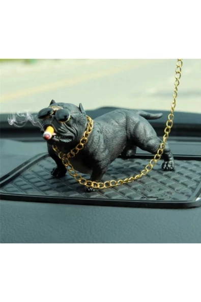 Teknotik Pitbull Köpek Torpido Üstü Araç Içi Araba Süsü Siyah ürün görseli 1