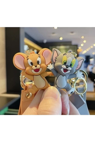Teknotik Tom & Jerry Slikon Lüx Premium Anahtarlık 3d Hediyelik Eşya 1 Adet - 3