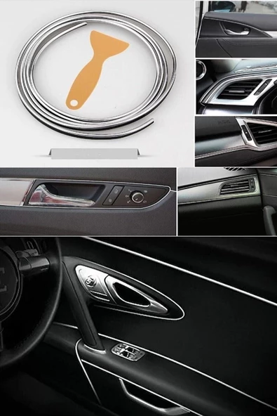 Teknotik Volkswagen Golf Krom Fitilli Araç Içi Ip Şerit Nikelajlı 5 Metre