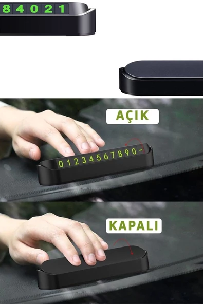 Teknotik Proton Coupe uyumlu Parkmatik Numaratör Cam Önü Aç Kapa Telefon Numarası Tf860 - Resim 4