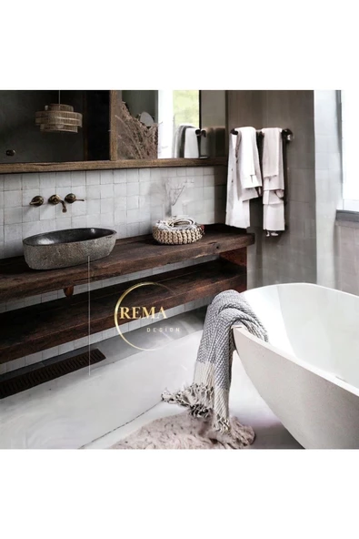 ReMa-design Ahşap Safran Banyo Dolabı