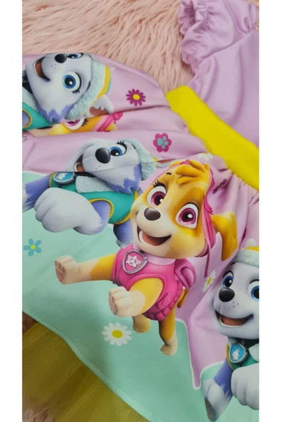 Kız Çocuk Paw Patrol Kabarik Tüllü Elbise - 4
