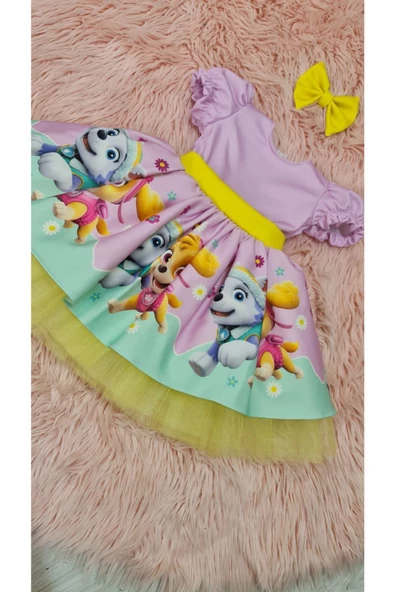 Kız Çocuk Paw Patrol Kabarik Tüllü Elbise - 3