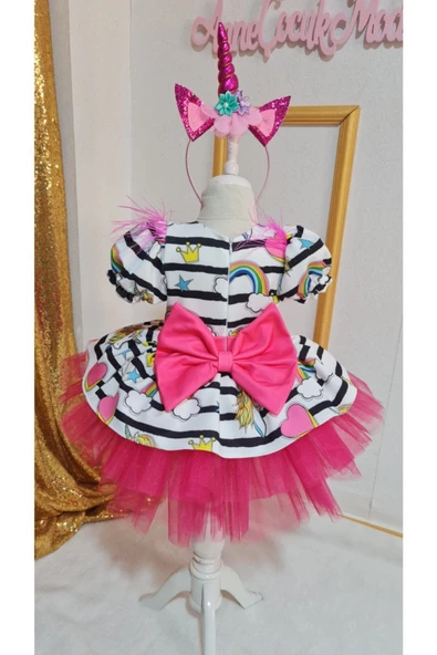 Kız Çocuk Unicorn My Little Pony Tüllü Kabarık Elbise - 3