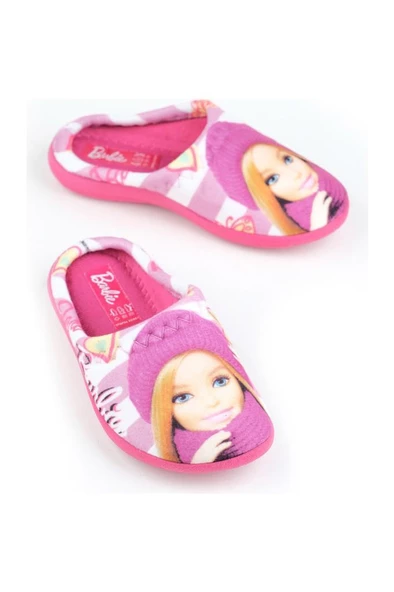 Gezer Barbie 14533 Temal Kumaş Kız Çocuk Halı Terlik 30-35 - 5