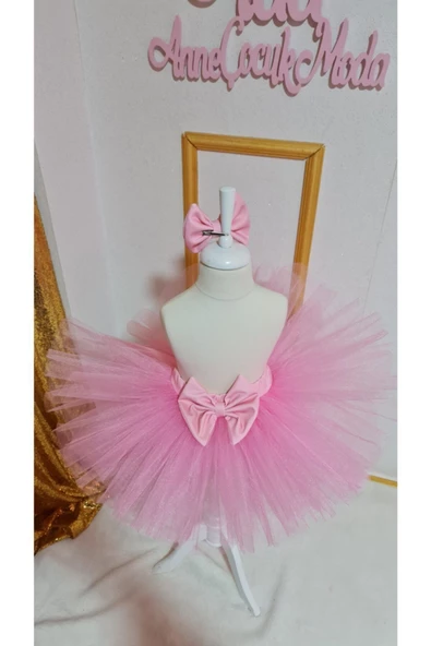 Kız Çocuk Pembe Kabarik Tütü Etek - Resim 2