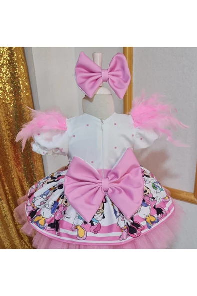 Kız Çocuk Minnie Miki Mouse Tüllü Kabarık Elbise - 4