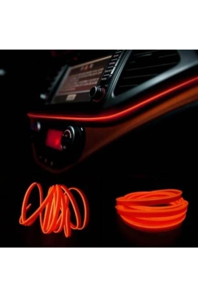 Teknotik Torpido Led Ip Neon Işıklı Dekoratif Turuncu 5 Metre