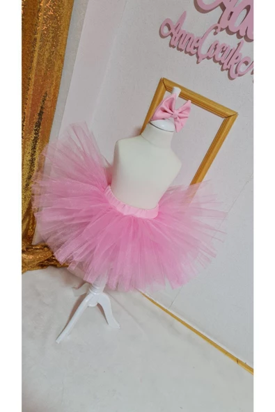 Kız Çocuk Pembe Kabarik Tütü Etek - Resim 3