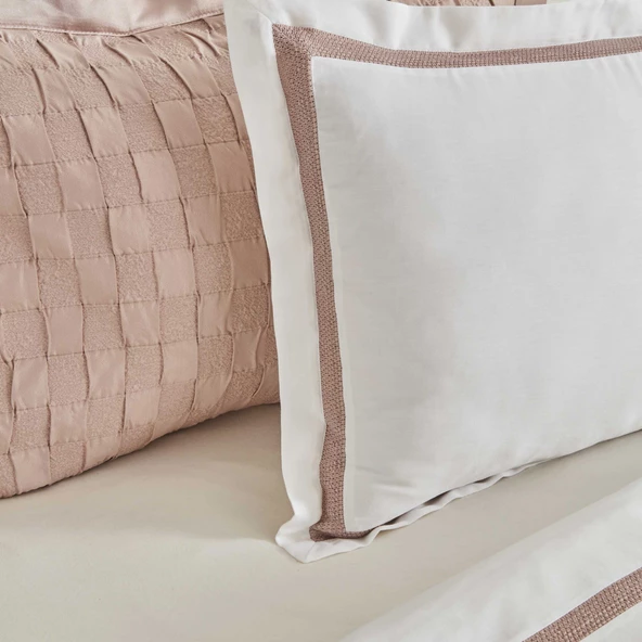 Karaca Home White Collection Bride Carina 80 Tel %100 Pamuk 8 Parça Evlilik Paketi Pudra - 8