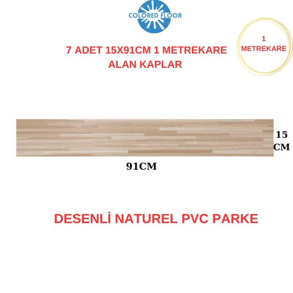 Renkli Duvarlar Yapışkanlı Desenli Naturel PVC Floor Esnek Zemin Yer Döşeme Parke Salon Ofis Otel Karavan Parke-P13 - 2