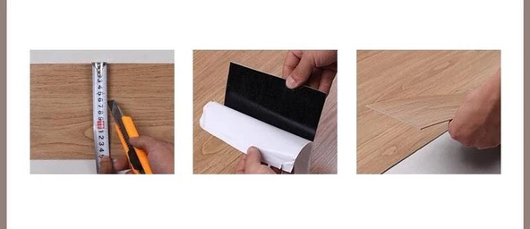 Renkli Duvarlar Yapışkanlı Desenli Naturel PVC Floor Esnek Zemin Yer Döşeme Parke Salon Ofis Otel Karavan Parke-P13 - 4