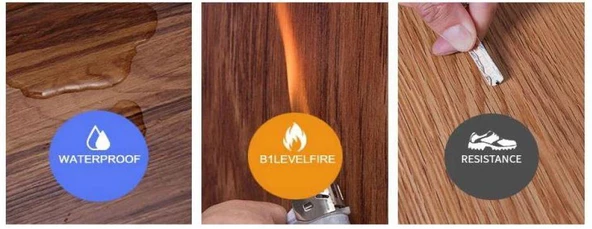 Renkli Duvarlar Yapışkanlı Desenli Naturel PVC Floor Esnek Zemin Yer Döşeme Parke Salon Ofis Otel Karavan Parke-P13 - 5