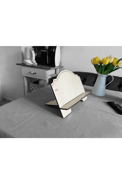 hü ma tasarım ve aksesuarHüma Ahşap Tablet Telefon Tutucu Ayarlanabilir Kitap Okuma Sehpası Standı Rahle - 3