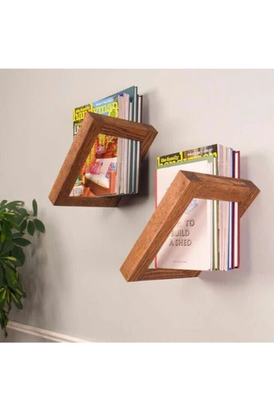 HÜMA2'li Masif Ahşap Gizli Vidalı Uçan Raf 25 Cm