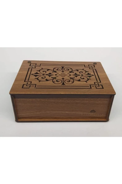 hü ma tasarım ve aksesuarDoğal Ahşap Çay Kutusu 9 Bölmeli Kapaklı Poşet Bitki Çayı Saklama Kabı (tea Box) - 4