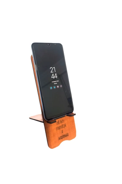 hü ma tasarım ve aksesuar10 Adet Portatif Telefon Tablet Tutucu Aparatı Sabitleyici Masa Üstü Desenli Ahşap Telefon Tutacağı - 4