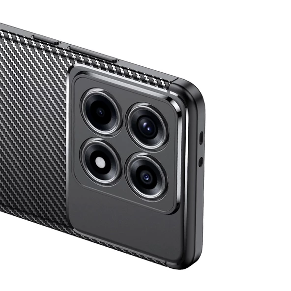 Xiaomi 14T Kılıf Redclick Negro Karbon Görünüm Silikon Kapak - Resim 8