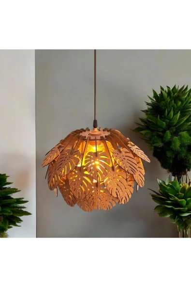 hü ma tasarım ve aksesuarCircle Modern Aydınlatma Tasarım Globe Küre Doğal Ahşap Mdf 3d Lazer Kesim Rustik Salon Avize Aplik