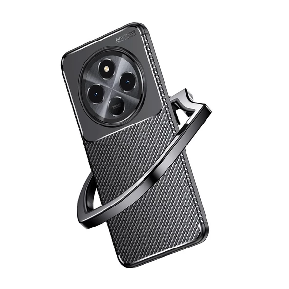 Xiaomi Redmi 14C 4G Kılıf Redclick Negro Karbon Görünüm Silikon Kapak - Resim 6