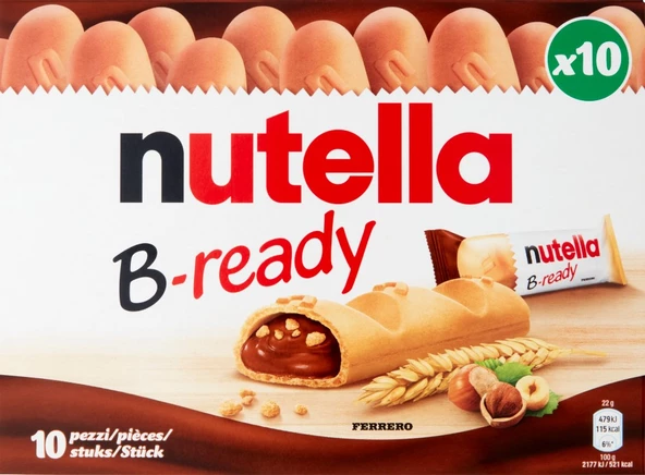 Nutella B-Ready 10'Lu 220 Gr - 1 Paket