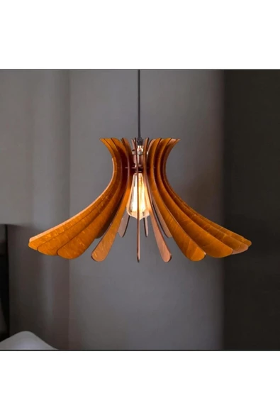 hü ma tasarım ve aksesuarBumerang Modern Tasarım Doğal Ahşap Mdf 3d Rustik Ahşap Avize Ahşap Aydınlatma