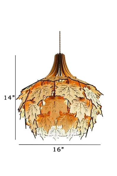 hü ma tasarım ve aksesuarPalmiye Modern Aydınlatma Tasarım Globe Küre Doğal Ahşap Mdf 3d Lazer Kesim Rustik Salon Avize - 5