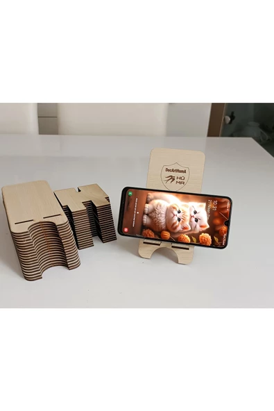 hü ma tasarım ve aksesuarPromosyon Reklam Tanıtım Ürünü  Portatif Ahşap Telefon Tablet Tutucu Aparatı Telefon Tutacağı 30 Adt - 5