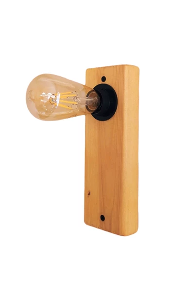 hü ma tasarım ve aksesuarDoğal Ahşap Edison Rustik Salon Duvar Aplik Kütük Aplik Avize 25 cm