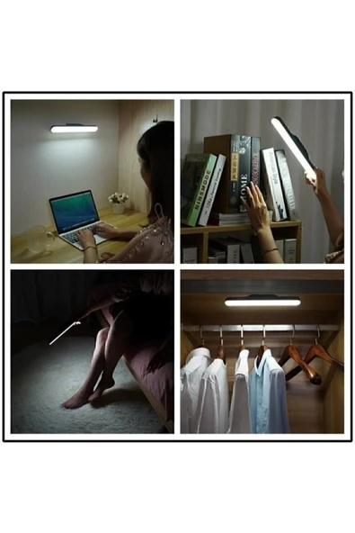 hü ma tasarım ve aksesuarMutfak Tezgah Dolap İçin Şarjlı Led Işık Usb Şarjlı Kablosuz Mıknatıslı Led Lamba 3 Farklı Işık Renk - 2