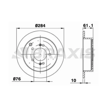 ARKA FREN DISK AYNASI 284MM SANTAFE 01--  TUCSON 04-- SPORTAGE 04-- TRAJET 00-- - BRAXIS AE0243