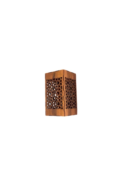 hü ma tasarım ve aksesuarOtantik Desenli Modern Tasarım Doğal Ahşap Mdf Lazer Kesim Rustik Salon Aplik - 4