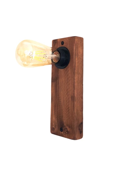 hü ma tasarım ve aksesuarDoğal Ahşap Edison Rustik Salon Duvar Aplik Kütük Aplik Avize 40 cm