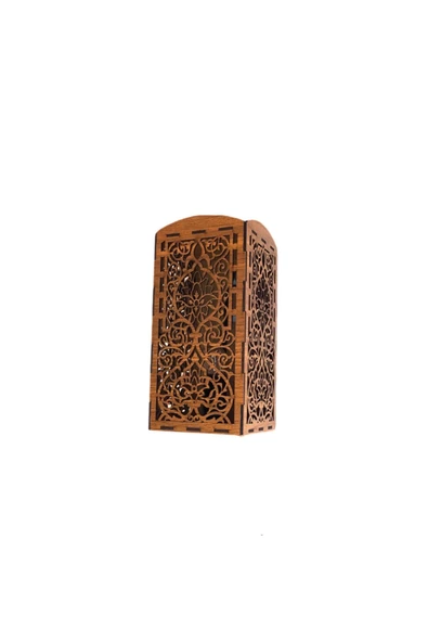 hü ma tasarım ve aksesuarOtantik Desenli Modern Tasarım Doğal Ahşap Mdf Lazer Kesim Rustik Salon Aplik - 3