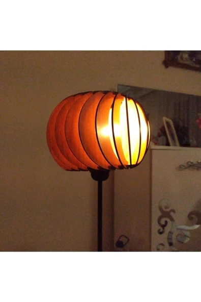 hü ma tasarım ve aksesuarSalon Yatak Yemek Odası Için Şamdan Doğal Ahşap Mdf 3d Abajur - Masa / Gece Lamba - 4