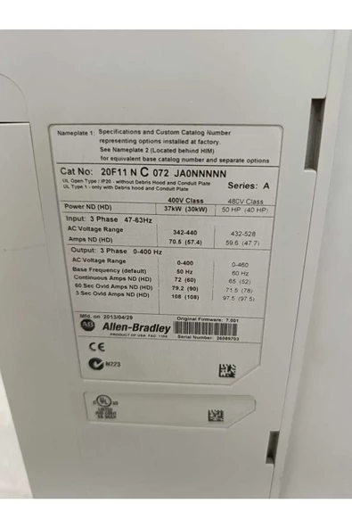 PowerFlex Hava Soğutmalı 753 AC Sürücü 20F11NC072JA0NNNNN - 6