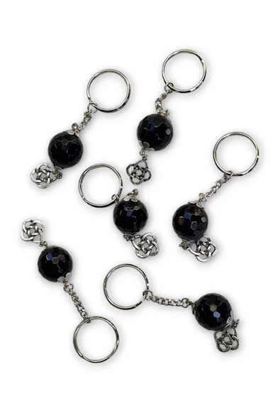 Siyah Oniks Taşı Anahtarlık 465-3 - 3